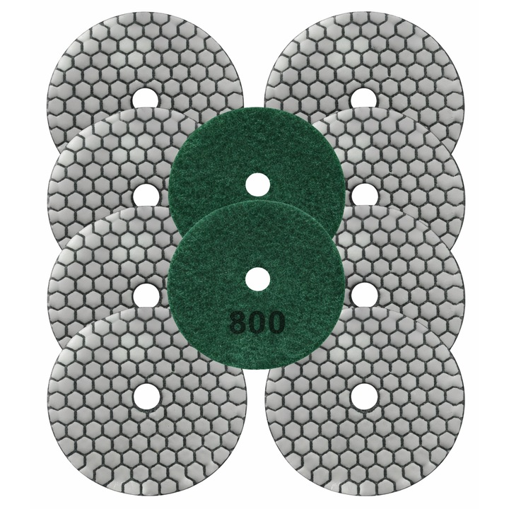 Set 10 dischete diamantate 100mm, P800, de slefuit ceramica, faianta, gresie, pentru polizor unghiular, AVI-5203-10