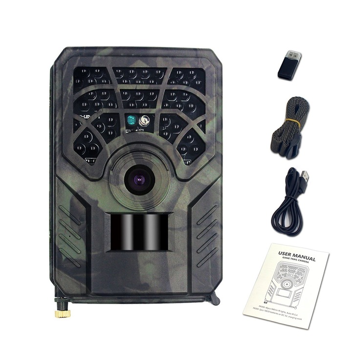 Camera de vanatoare, camera de urmarire cu infrarosu, potrivita pentru monitorizarea faunei salbatice si a turmelor de cerbi, grad de impermeabilitate IP54, viteza de expunere de 1 secunda