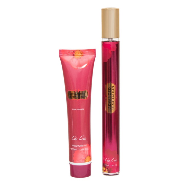 Advanced Temptation Ajándékcsomag - Eau de Toilette Spray & Kézkrém, intenzív és csábító nőies illat, 2 x 35 ml, Léa Luis®