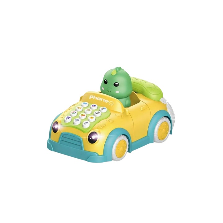 Telefon Interactiv Dino Mixbo, Masina cu Lumini si Sunete – Jucarie Educationala Multifunctionala, 1.5ani+