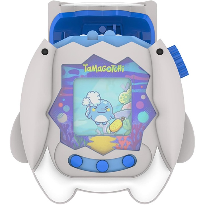 Carcasa Protectie Silicon TPU pentru Tamagotchi Paradise, GIOPUEY, Alba, cu Inel Chei