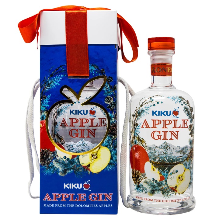 Gin Roner Kiku Apple 42%, 0.7L, aromă de mere, London Dry