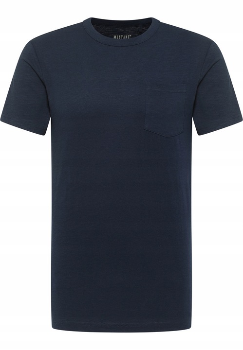 Tricou Barbati, Mustang, Amado, Regular Fit, Maneca Scurta, Decolteu Rotund, Cu Logo, Bumbac, Design Clasic, M INTL, Albastru