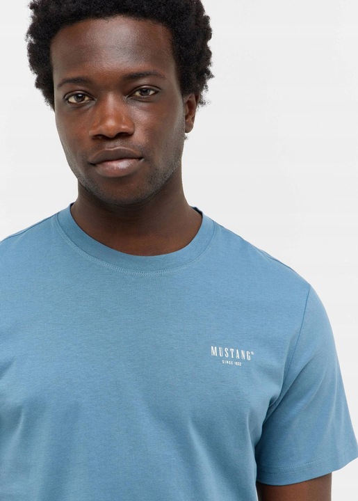 Мъжка тениска, Mustang, Style Austin, Стандартна кройка, Къс ръкав, Кръгло деколте, С лого, Памук, Класически дизайн, 6XL INTL, Син