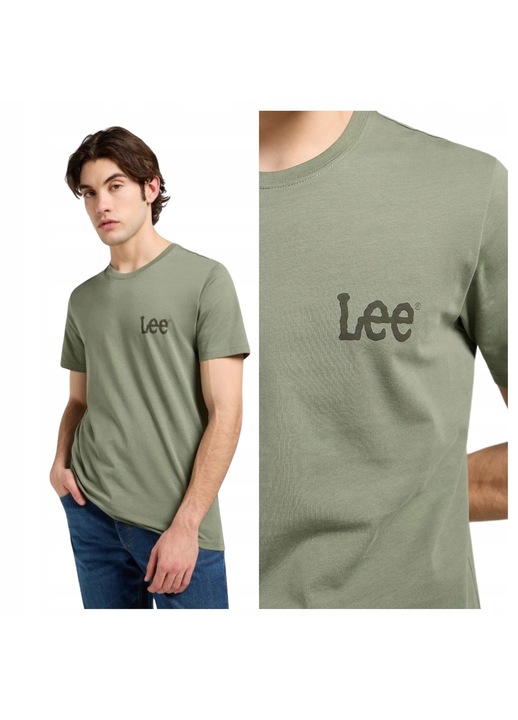 Мъжка Тениска, Lee, Medium Wobbly Lee Tee, Стандартна Кройка, Къс Ръкав, Кръгло Деколте, С Лого, Памук, Класически Дизайн, Зелен, Зелен