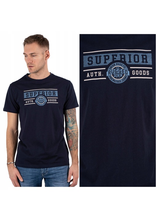 Мъжка Тениска, Marcus, Esme, Стандартна Кройка, Къс Ръкав, Кръгло Деколте, С Лого, Памук, Класически Дизайн, Синя, Син