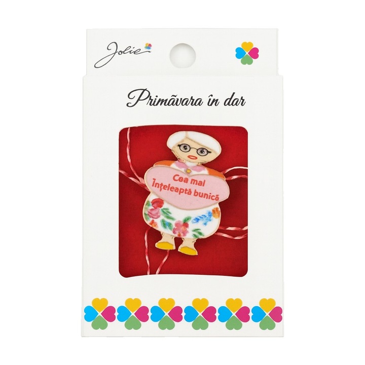 Márciuska Bross Kicsi Dobozban, Jolie, Bross Mérete 2,5-3 cm, Anyaga Fém, Modell A Legbölcsebb Nagymama, Többszínű