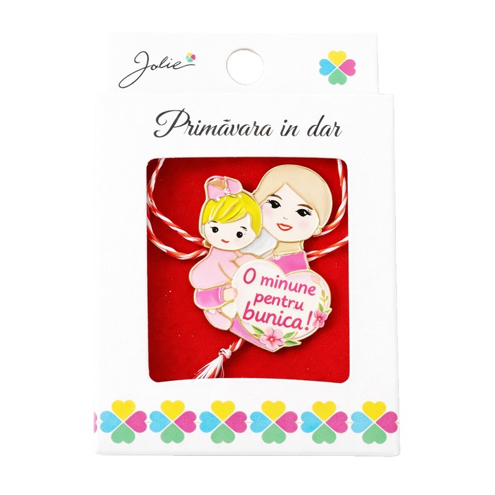 Márciuska Bross Kicsi Dobozban, Jolie, Bross Mérete 2,5-3 cm, Anyaga Fém, Minta Csoda Nagymamának, Rózsaszín