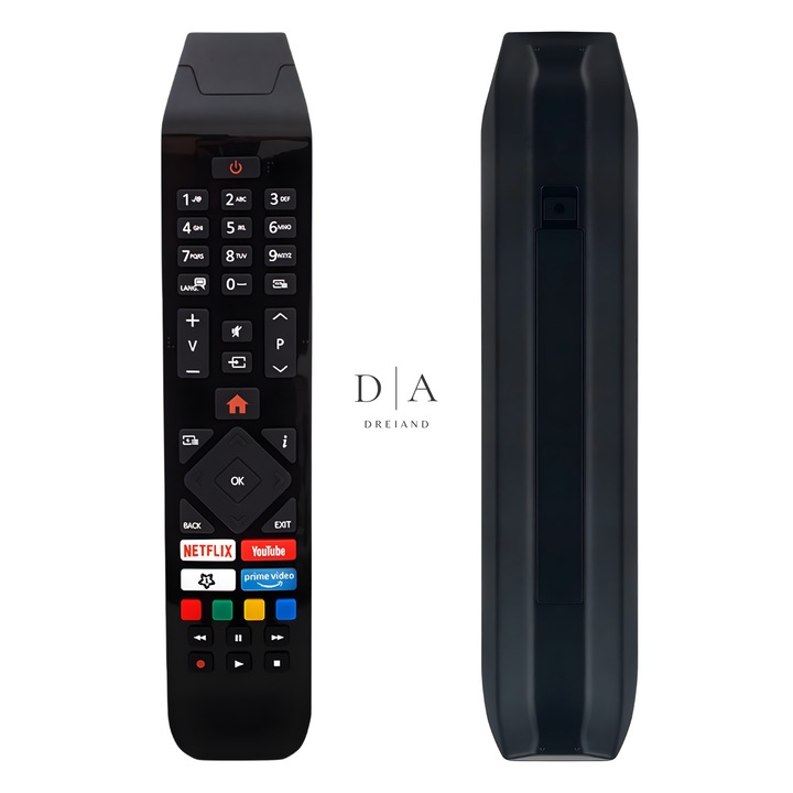 Telecomanda TV Universala compatibila cu Televizor Hitachi Smart TV, LED, LCD Configurare automata, Buton dedicat Netflix, YouTube si Prime Video, Baterii 2 x AAA