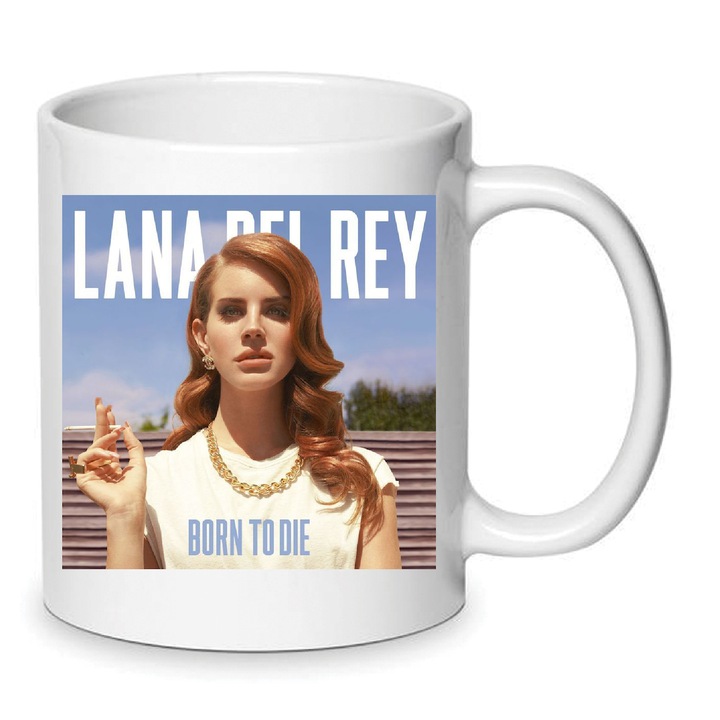 Lana Del Rey Cana Premium din Ceramica 330ml Nr.10 – Finisaj Lucios Alb, Se Poate Spala in Masina de Spalat Vase, Imprimare prin Sublimatie de Inalta Calitate, Cadou Exclusiv pentru Fani