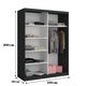 Dressing Smart Gri/Alb 150x200x60 cu Usi Glisante