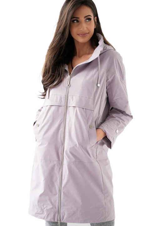 Palton Paker, lavanda, glugă ascuns, Lavanda