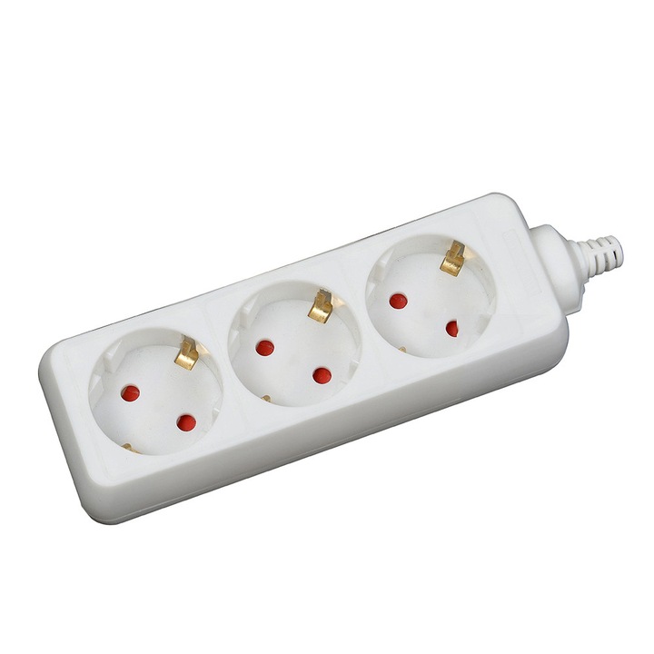 Hosszabbító 1.5m 3 aljzat, fehér, Inlet