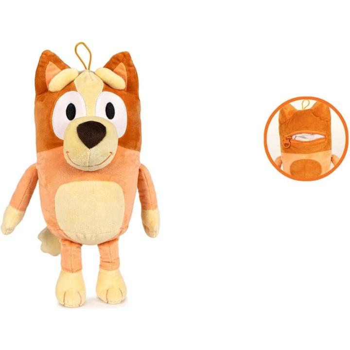 Плюшена играчка Бинго с таен джоб за пижами, 35 см