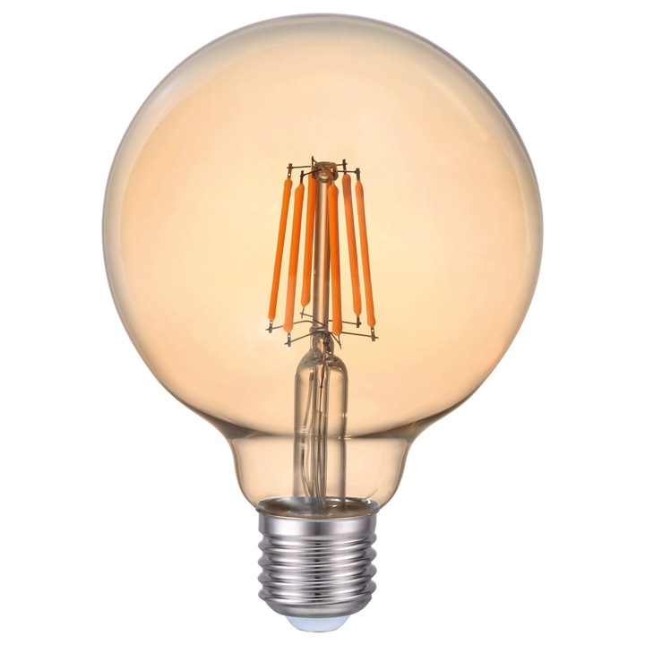 Bec LED EVO17 Filament G95 6W E27 2200K Auriu