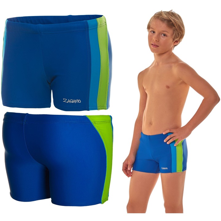 Costum de baie pentru baieti, boxeri de baie, Zagano 2804, Albastru