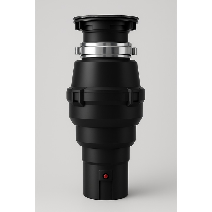 Tocator de deseuri alimentare, ANW HOME, 174x380 mm, ABS si Otel Inoxidabil, Finisaj mat durabil, Negru, Set Complet Tocator, Intrerupator pneumatic, Cablu, Putere 560W, 3800 rot./min, Protectie motor, Silentios, Igiena in bucatarie