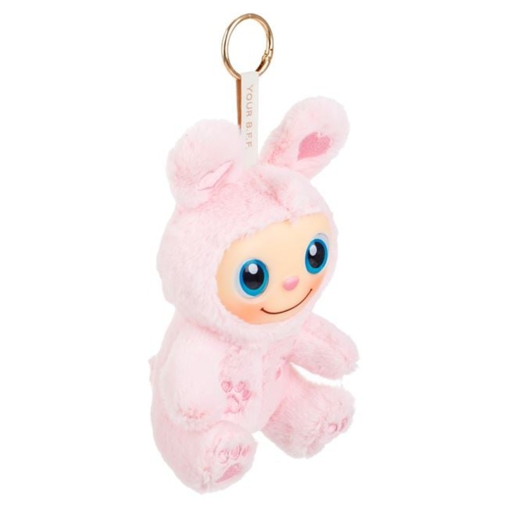Breloc cu Iepuras de Plus Roz Bubu, 17 cm, Accesoriu Ghiozdan si Chei