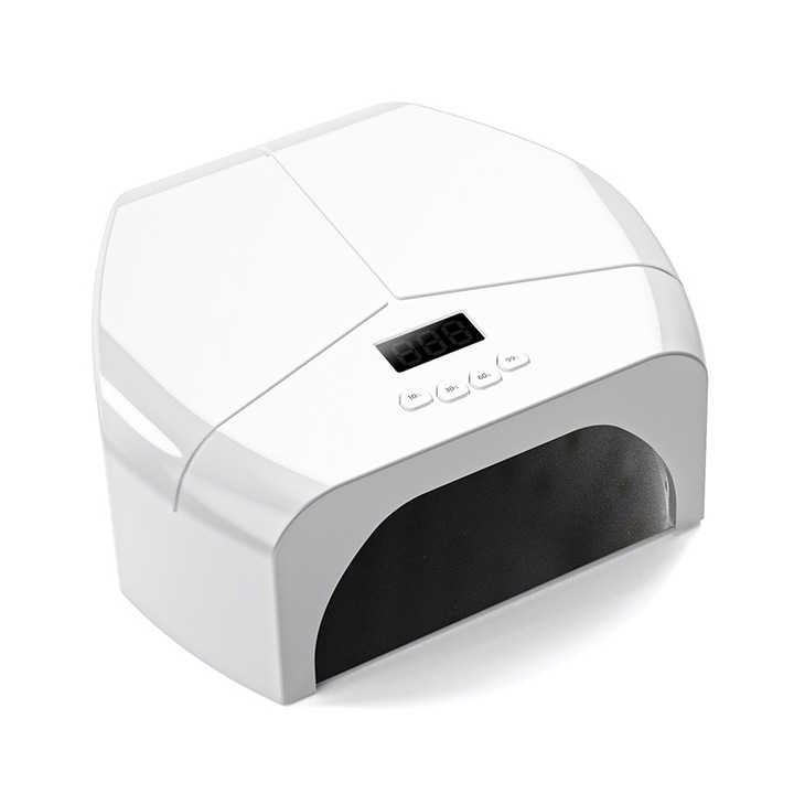 Lampa LED pentru unghii, UV, baza metalica, senzor inteligent, uscare rapida, temporizator cu 4 viteze, 23, 2 x 9, 95 x 9, 45 cm, alb