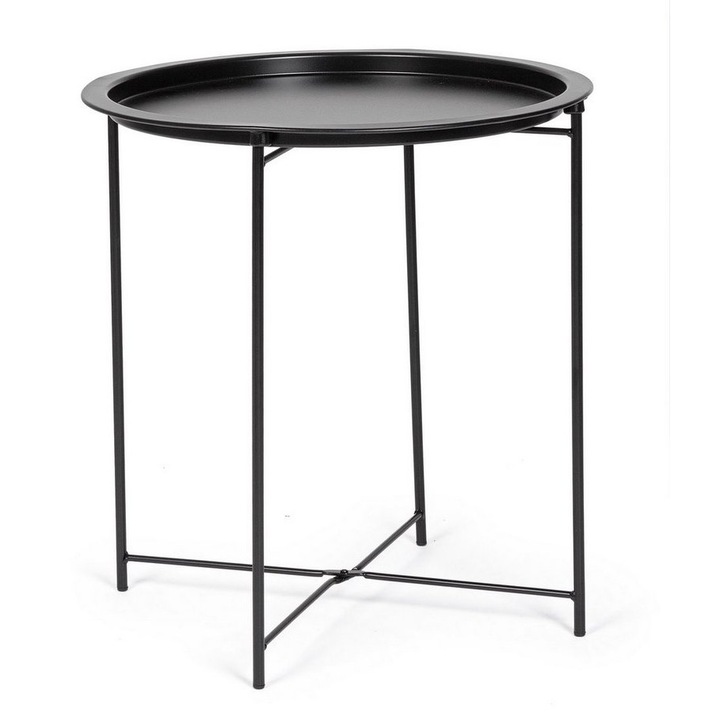 Masuta cafea otel negru Hilmar Ø47x51h