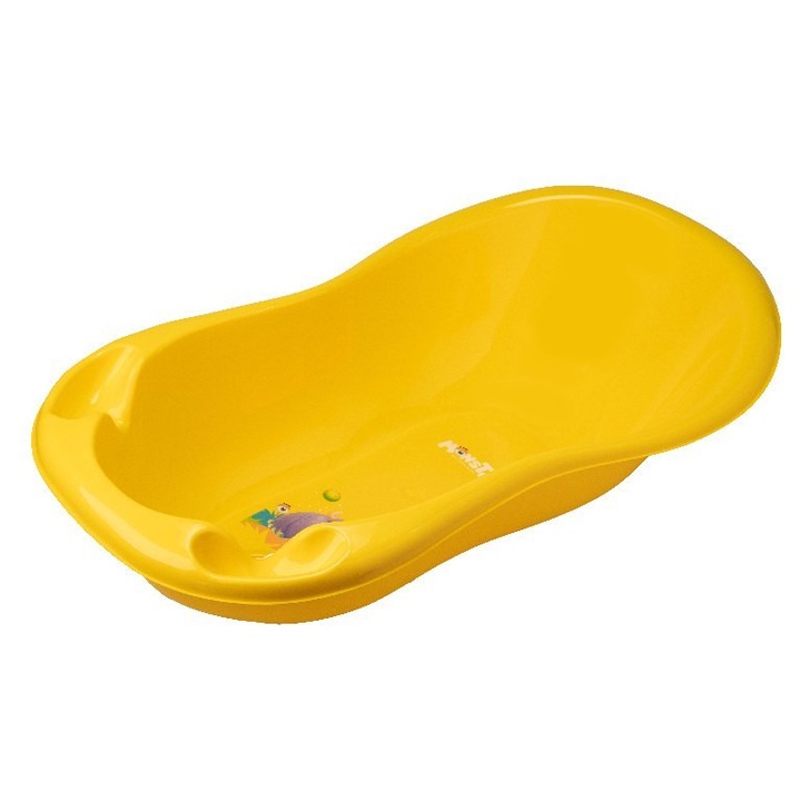 Cada pentru bebelusi, Luka, model MN-005, 102cm, galben, cu scurgere