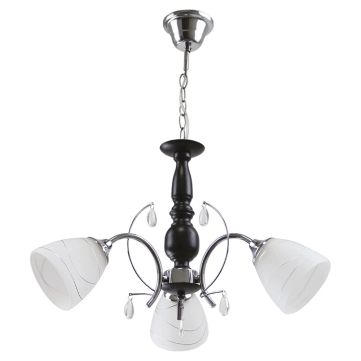 Полилей Мемфис Бял+Хром+Венге 3xE27 60W