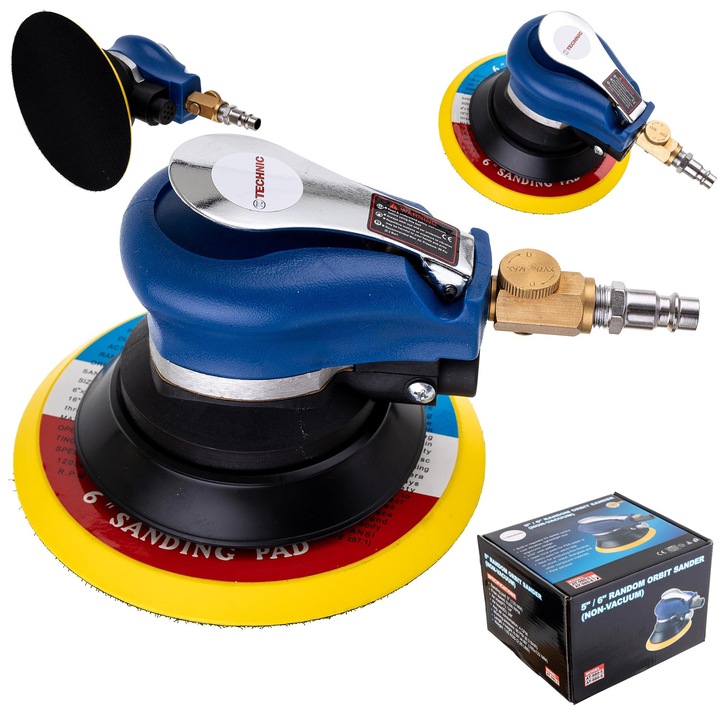 Slefuitor pneumatic orbital 150 mm TC Technic, masina slefuit excentrica profesionala, 9000 rpm, reglaj turatie