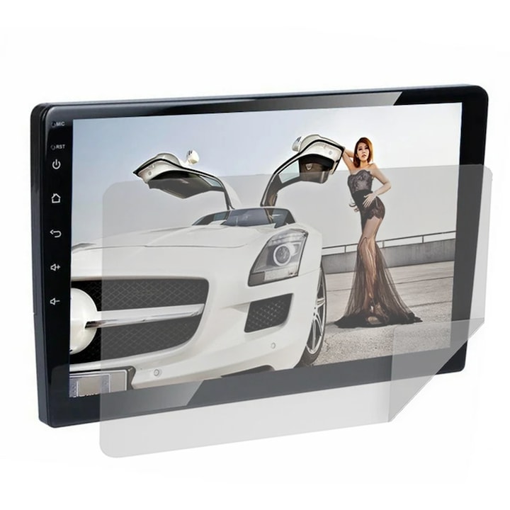 Folie Protectie Navigatie Auto Universala din Silicon Mata, Protectie Anti-Reflexie, Sun-Shield, 19.6x11.3cm, Tehnologie Nano-Shield, Self-Healing, Rezistenta la Socuri/Zgarieturi, Textura Catifelata, Montaj Usor, Fara Bule, Protectie Ecran, Transparenta