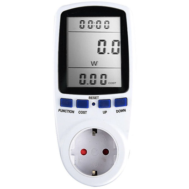 Contor digital LCD de energie, wattmetru, dispozitiv de monitorizare a puterii, analizor de masurare a puterii electrice kWh, UE