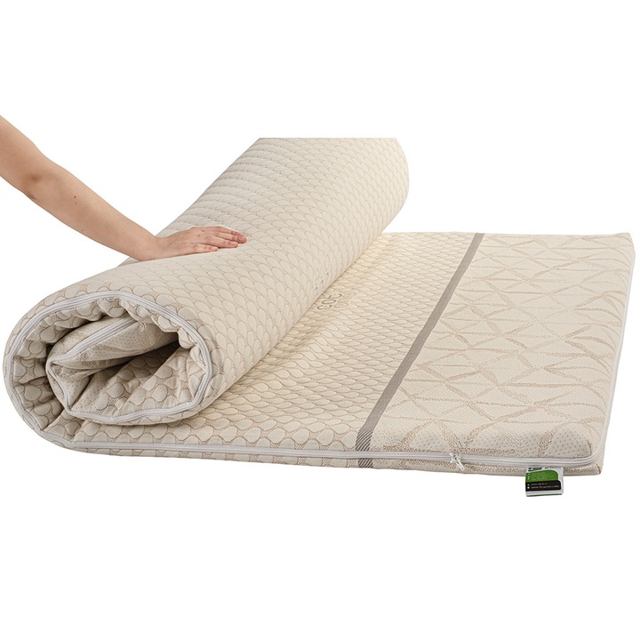 Topper Confort Masaj 7 cm Husa Bio Cotton 90x190