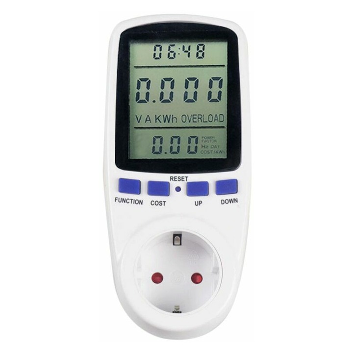 Contor de energie digital, Arcenciel, 7 moduri, 160x41x72mm, iluminare de fundal