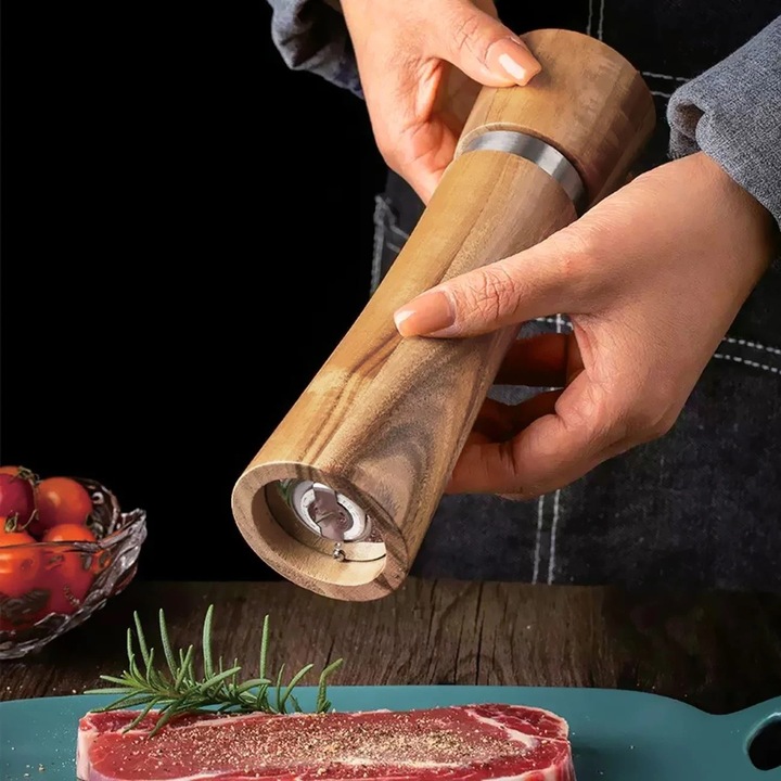 Rasnita Manuala din Lemn pentru Condimente Premium Ø5x15cm