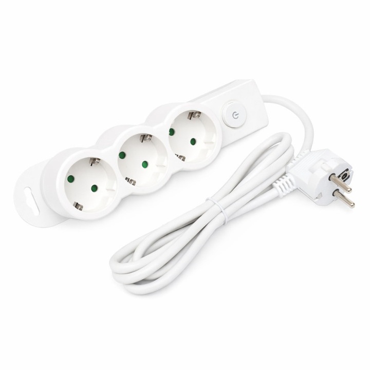 Hosszabbító kapcsolóval, 3 aljzat, 5m