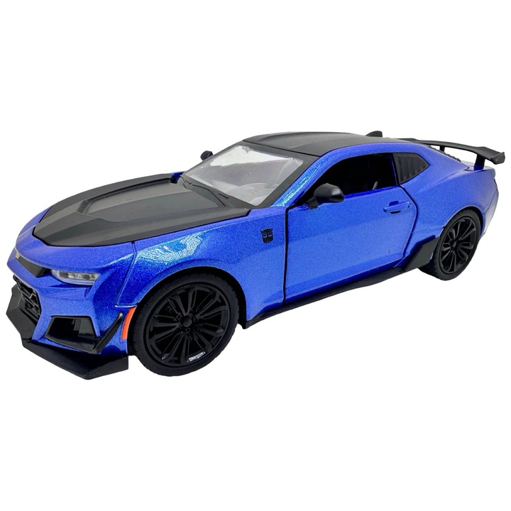 Chevrolet Camaro kék modell 1:24 hanggal, fényekkel, nyitható ajtókkal és motorháztetővel