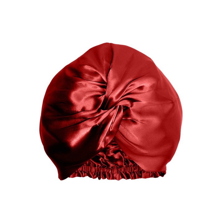 Turban, Silkd, Matase Mulberry 19 momme, Rosu