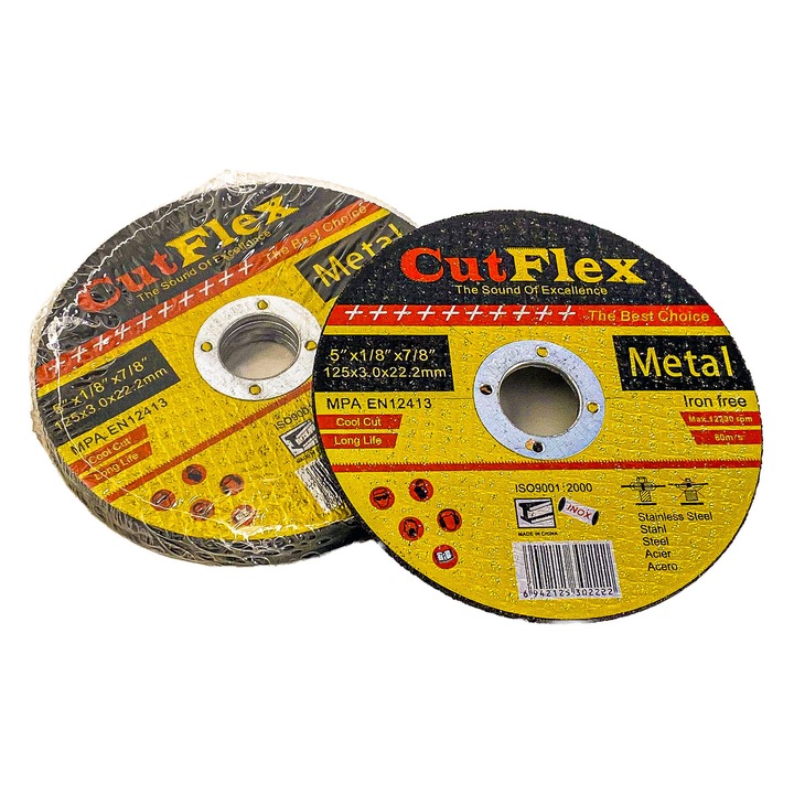 Set 25 discuri flex pentru taiere si polizare CutFlex 125x3.0x22.2 mm EN12413 Long Life