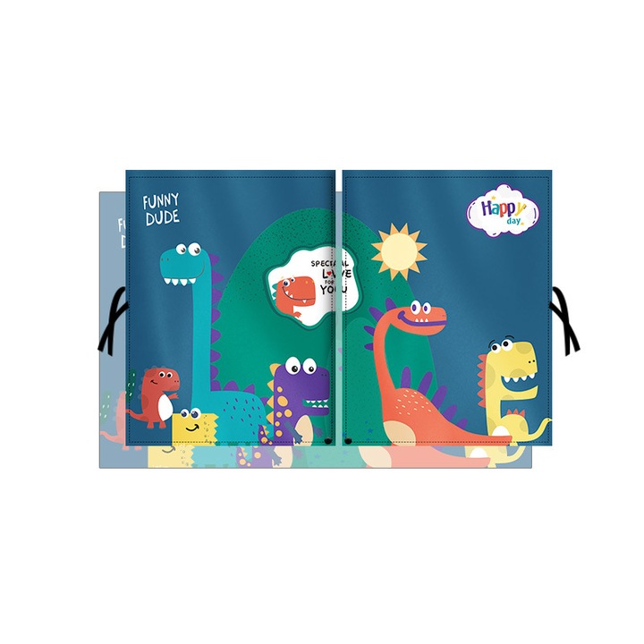 Parasolar auto pentru copii, 68x50cm, material textil, multicolor, design cu dinozauri