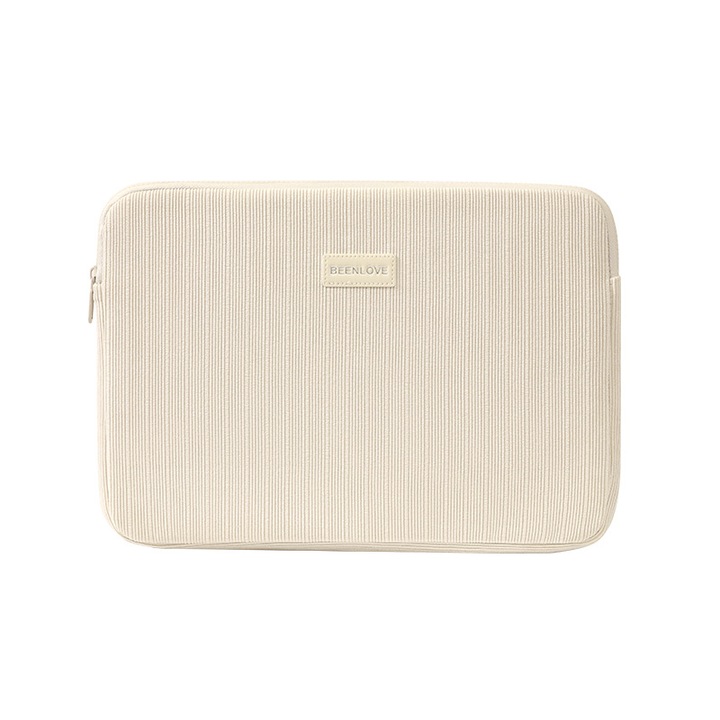 Aiorber laptoptáska, 15.6 hüvelykes laptopokhoz, bársony szövet, strapabíró, szegélyes kialakítás, 37.5 × 2.5 × 27.5 cm, fehér