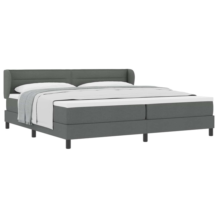 Boxspring ágy matraccal Sötétszürke 200 x 200 cm szövet, vidaXL, 3339983