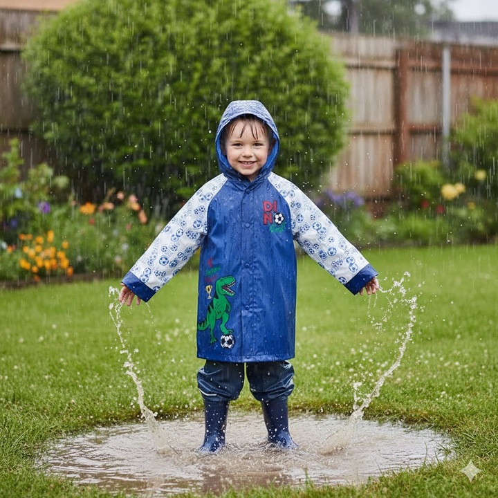 Pelerina de ploaie pentru copii, marime universala, albastru