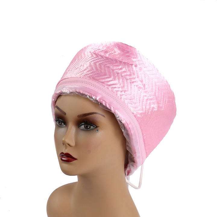 Casca de aburi pentru par - Hota termica cu 2 niveluri de caldura, Uscare acasa, Salon profesional de coafura, Echipament pentru femei si fete, Dispozitiv cosmetic electric usor din tesatura roz