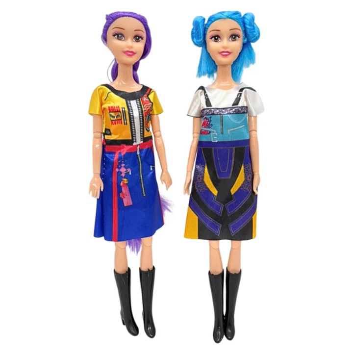 Set 2 Papusi K-POP cu Articulatii Mobile, 30 cm – Rumi si Zoey, Papusi Fashion Copii