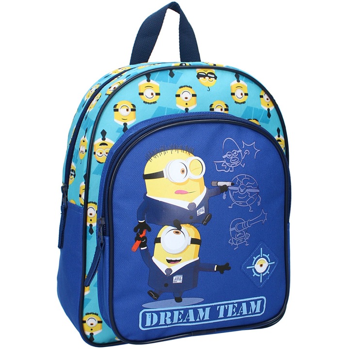 Ghiozdan copii Minions Dream Team, Vadobag, 30x25x11cm, albastru