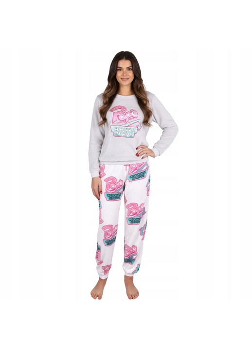 Pijama dama, set doua piese, RIVERDALE, fleece moale, maneca lunga, multicolor, sarcia.eu, M INTL