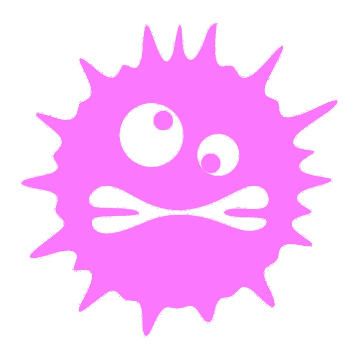 Sticker rezistent, moaca strivita, monstru, 16cm, roz