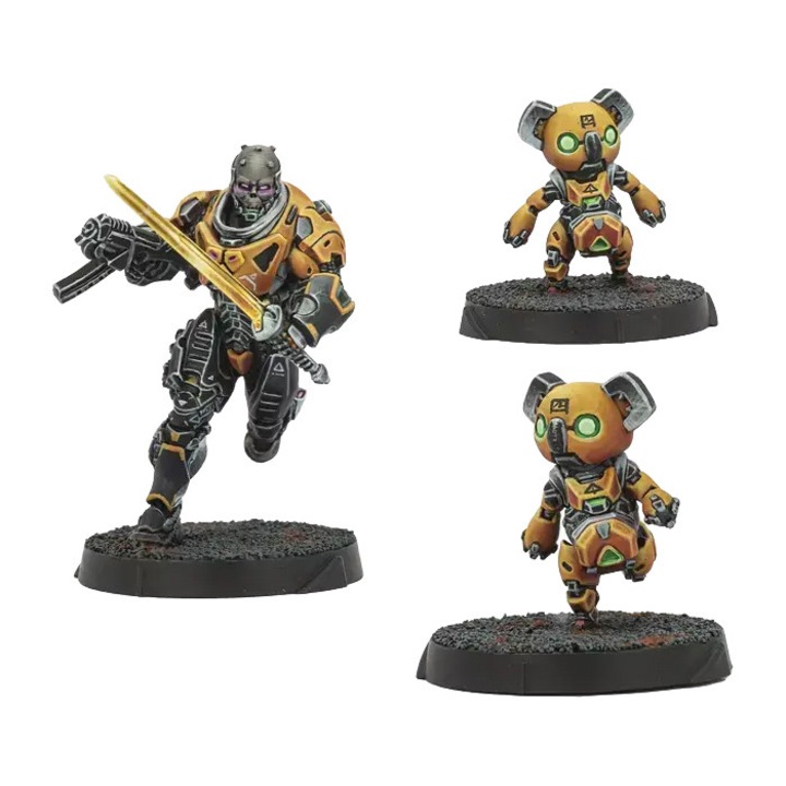 Infinity játékkiegészítő, Yu Jing Hulang Shocktroopers Géppisztoly, Corvus Belli, 3 összeszerelhető modell, szürke