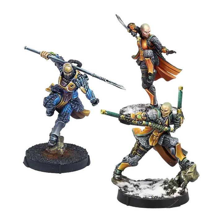 Infinity játékbővítmény, Yu Jing Shaolin harcos szerzetesek, Corvus Belli, 3 összeállítható modell, szürke