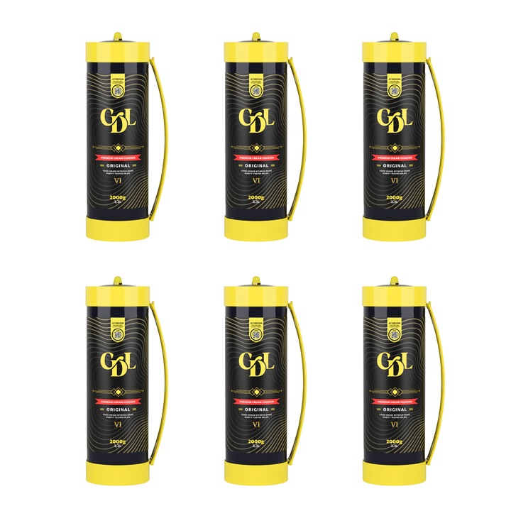 Szett 6x Cream Deluxe Maxxi 2000g N2O henger, acél, Sixth Wave design