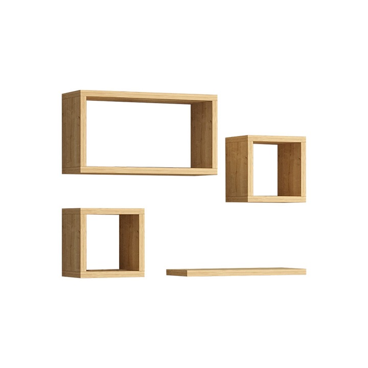 Raft de perete Babine, stejar, 84x15x44 cm