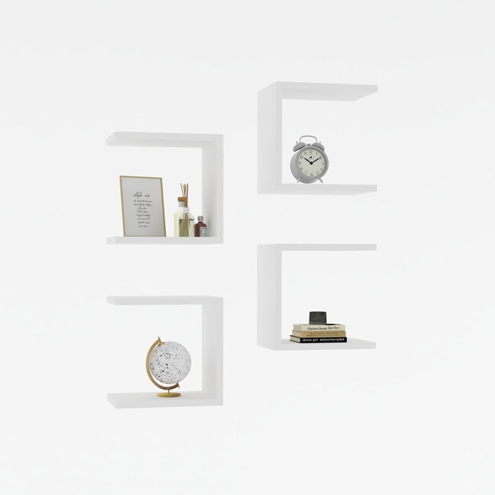 Perari fali polc, fehér, 30x19.6x30 cm